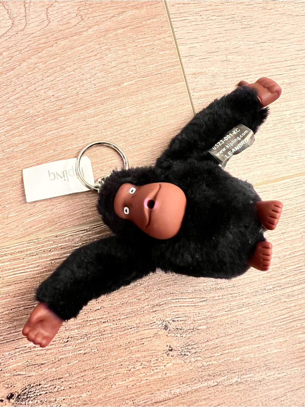 NWT! Kipling gorilla monkey keychain black fur
